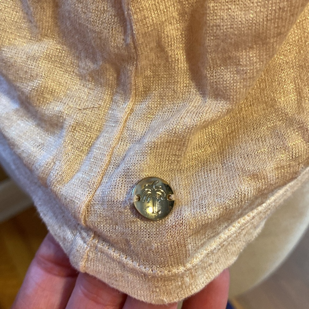 Lilly Pulitzer Gold Metallic  Ruffled Top - Picture 4 of 6